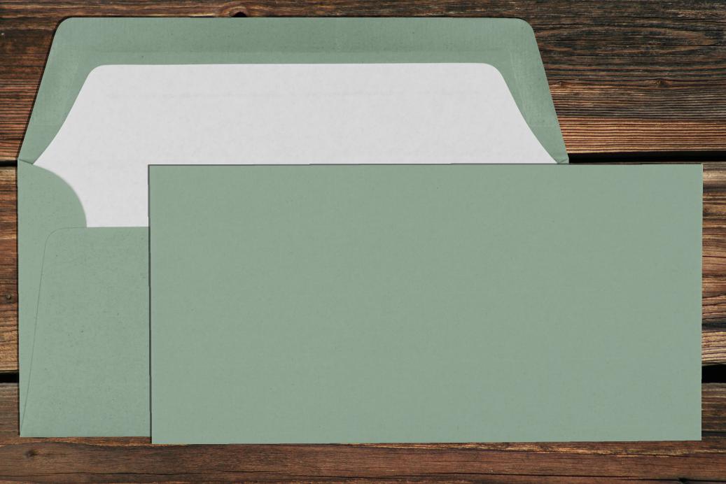 Briefhüllen mit Seidenfutter DL 110x220 mm Nassklebend Eucalyptus gerippt 100 g/qm